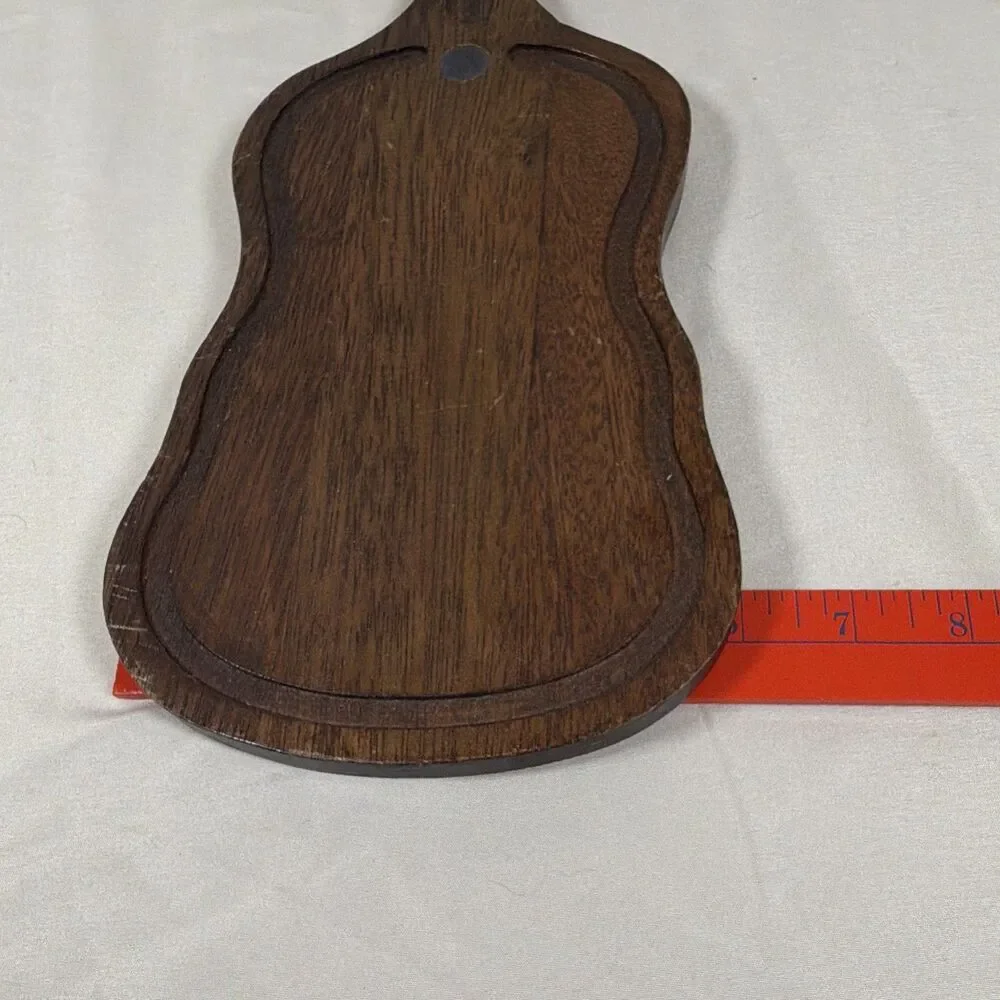 Vintage Norleans Taiwan Wood Guitar Shaped Cutting Cheese Board 14
